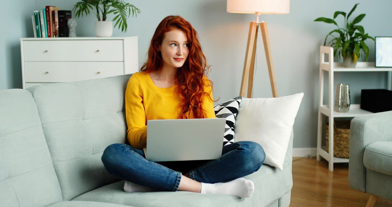 woman with a laptop