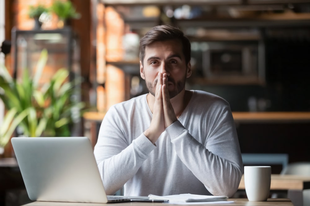 man with a laptop