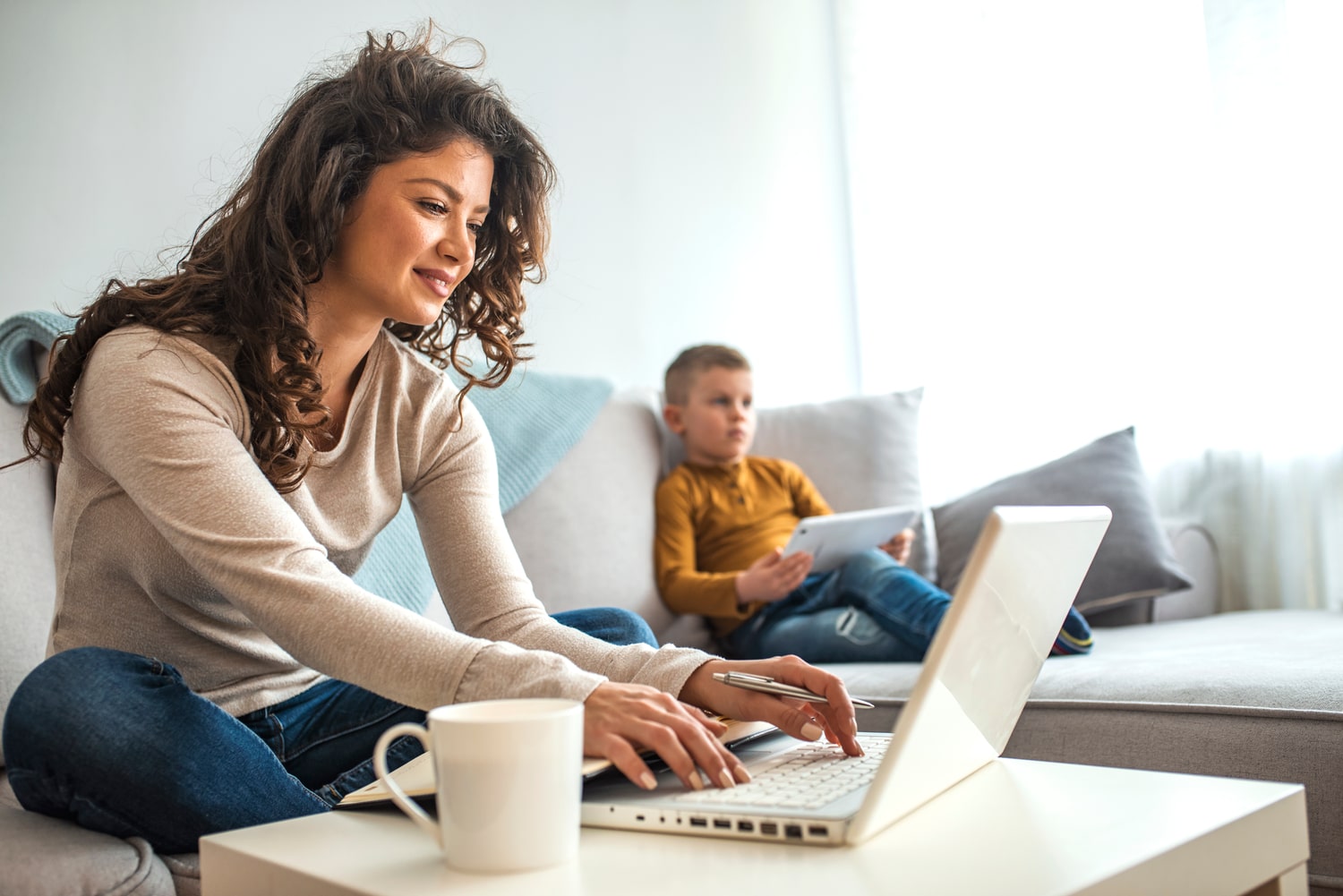 a woman with laptop